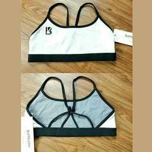 Buff bunny strappy sports bra white large